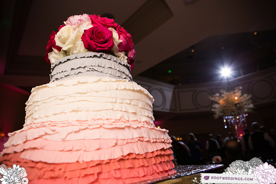 Ruffled layer wedding cake