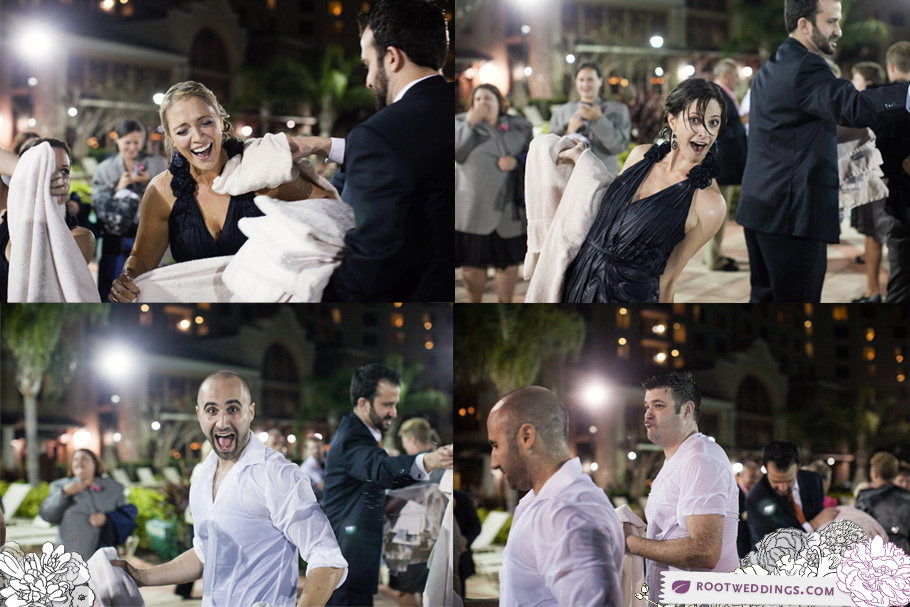 Bridal Party Pool Jump at Rosen Shingle Creek Orlando