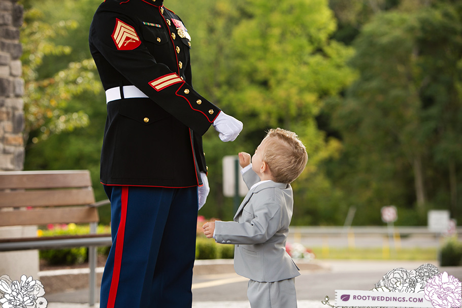 USMC Marine Wedding Ring Bearer Fist Bump
