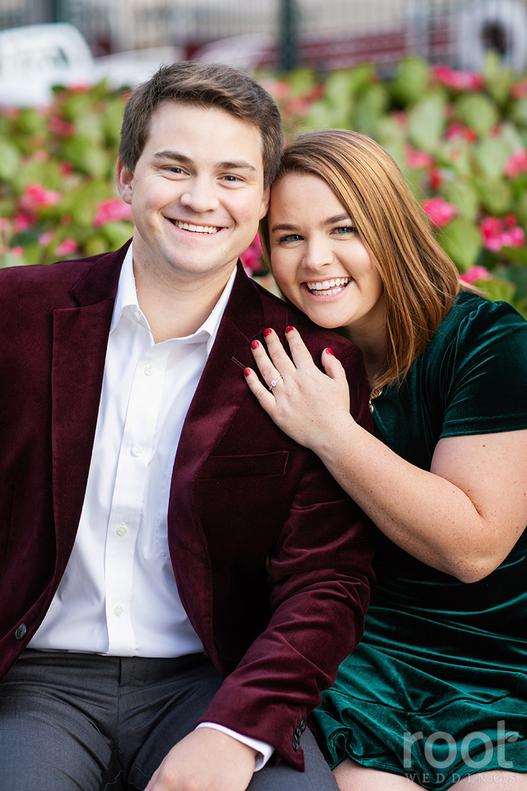 Holiday engagement session at Disney's Grand Floridian Resort