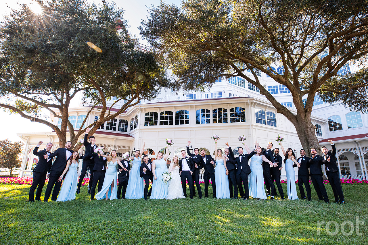 Huge bridal party at Disney's Grand Floridian Resort