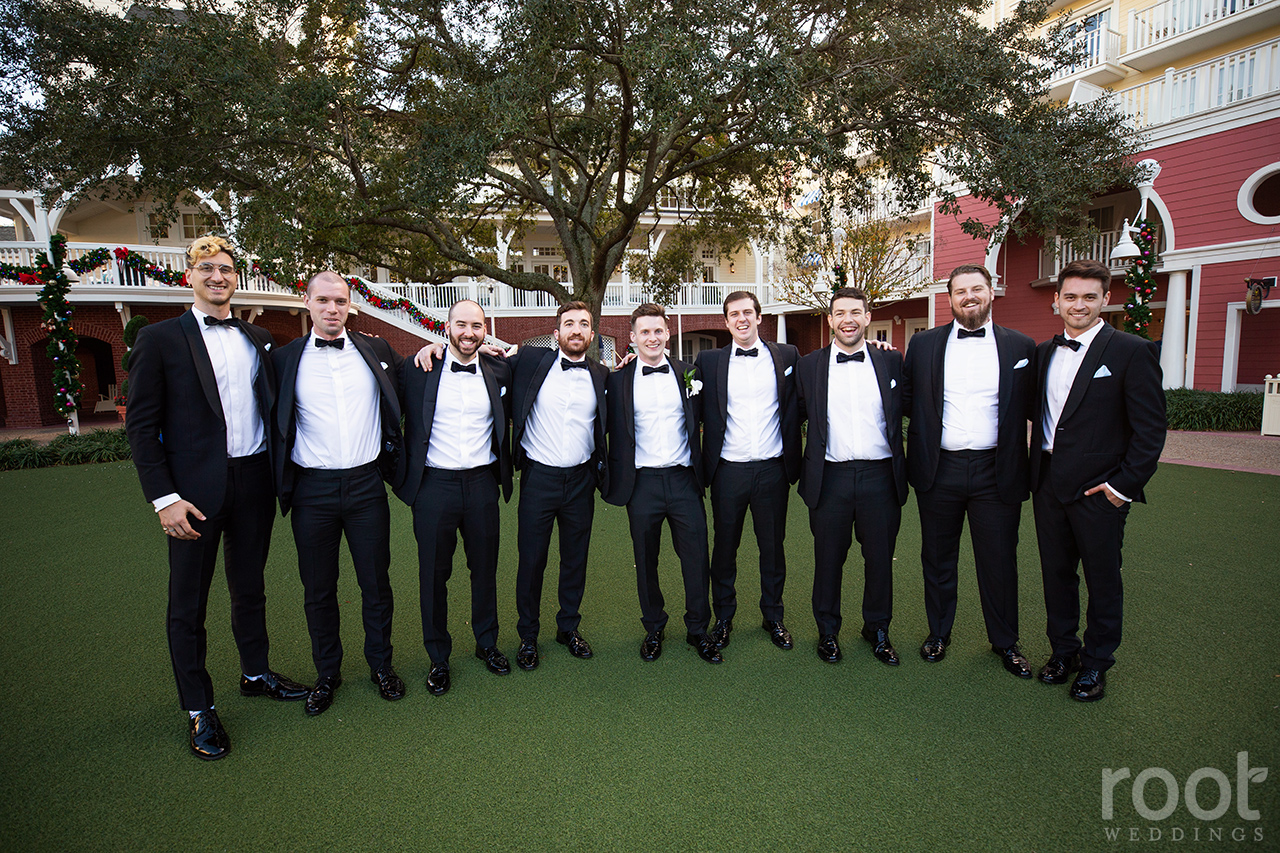 Wedding party photos at Disney's Boardwalk Inn