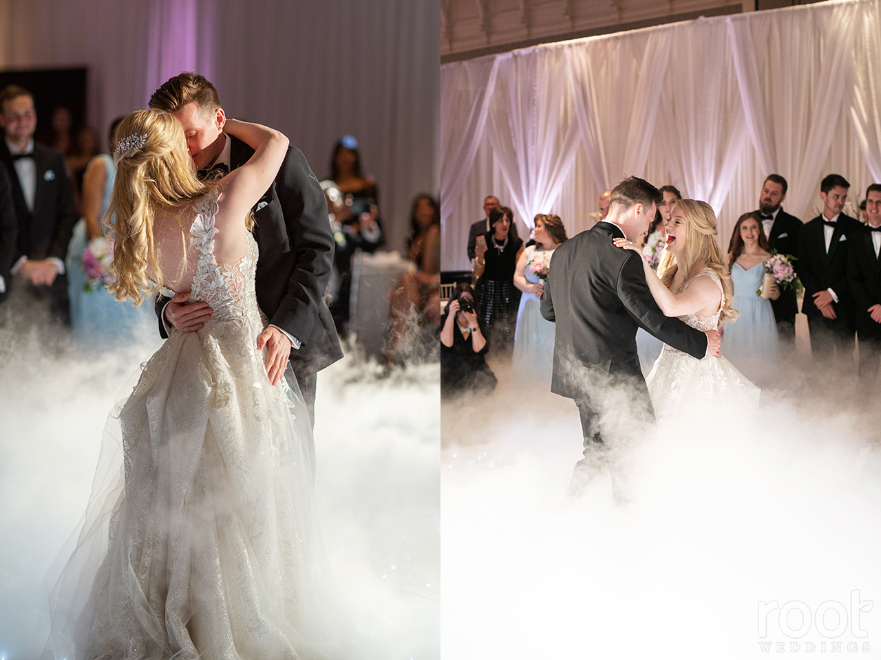 Wedding first dance with a fog machine