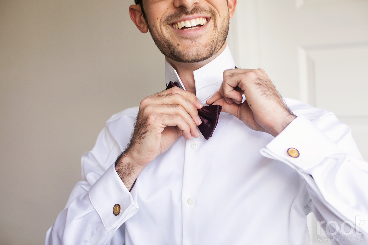 Groom getting ready at Bella Collina