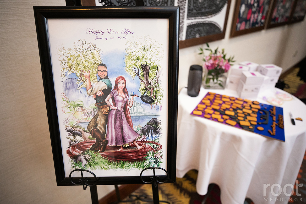 Tangled inspired wedding reception at Disney's California Grill