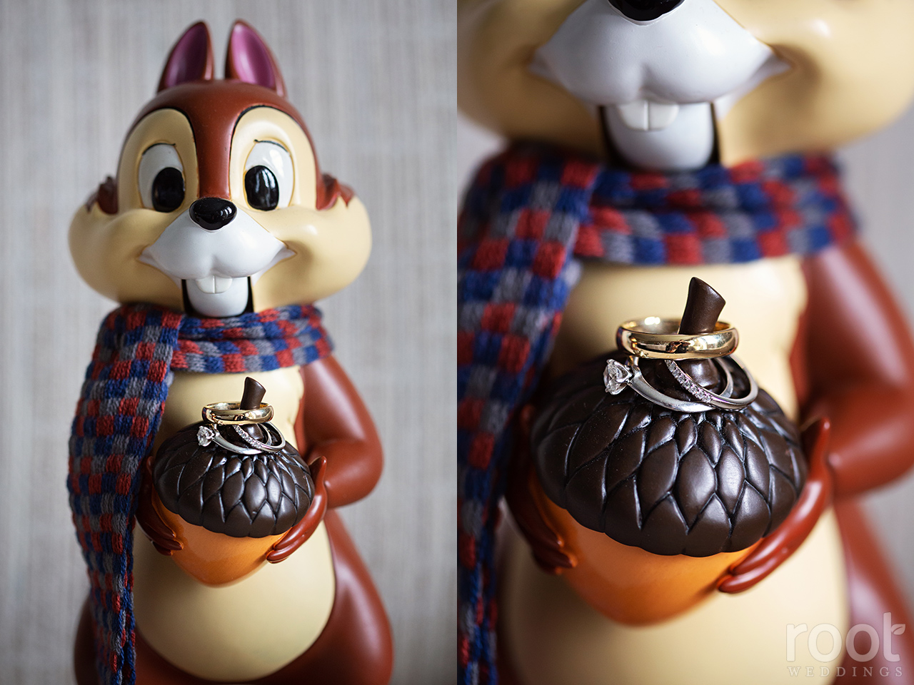 Chip and Dale Nutcracker wedding ring photo