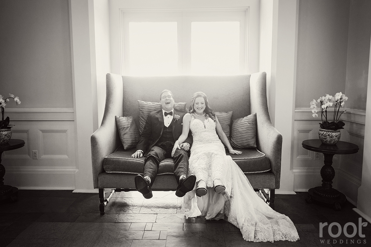 Boardwalk big sofa wedding photo