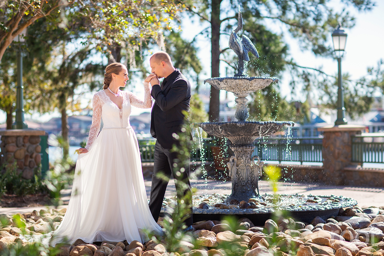 Congress Park wedding photos at Disney's Sarasota Springs 