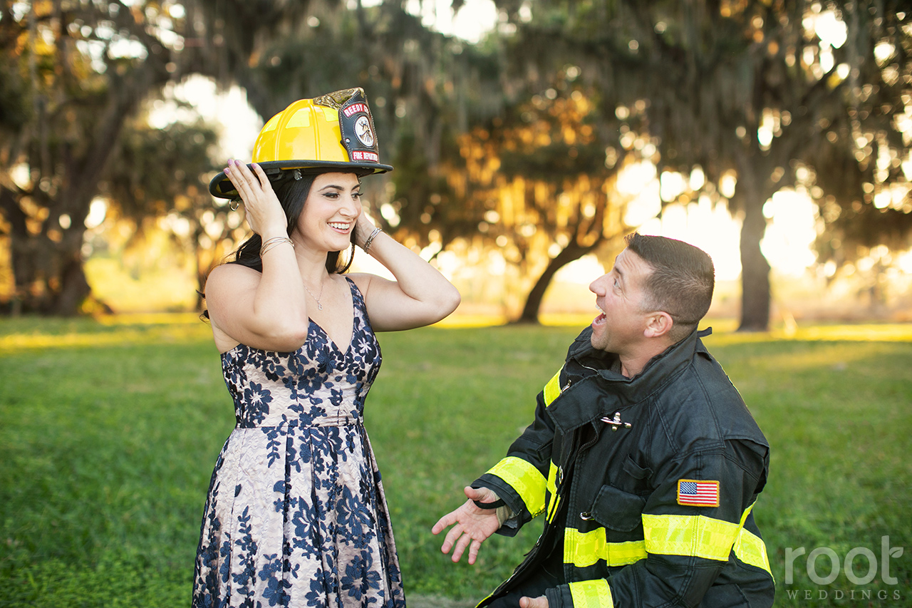 Fireman engagement session